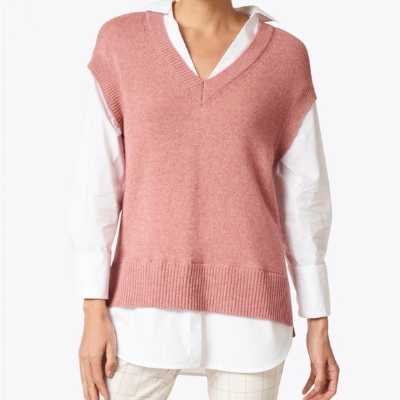 Brochu Walker Sweater Looker Layered V Neck Cashmere - Picture 14 of 14